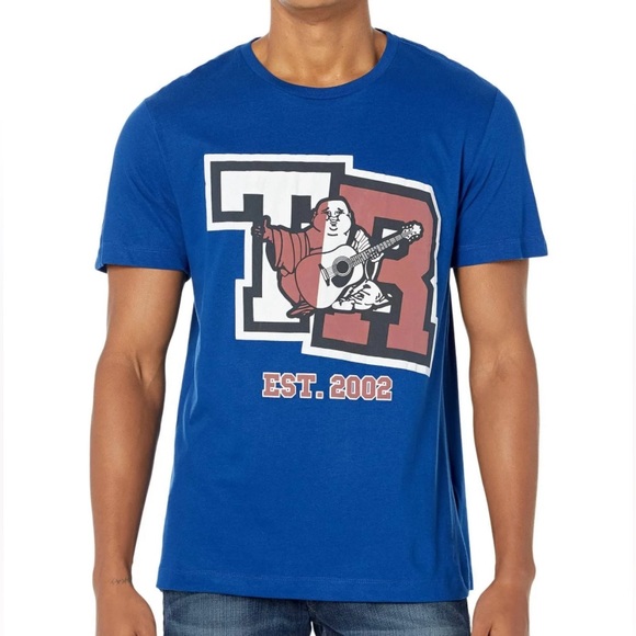 NWT - True Religion Men’s Spliced TR Logo Short Sleeve T Shirt - Size L - Picture 2 of 8